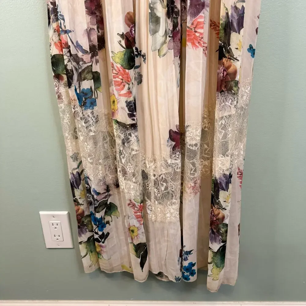 Little Mistress Maxi Dress 6 Light Pink Floral Feminine Romantic Boho Lace Trim - Picture 7 of 12